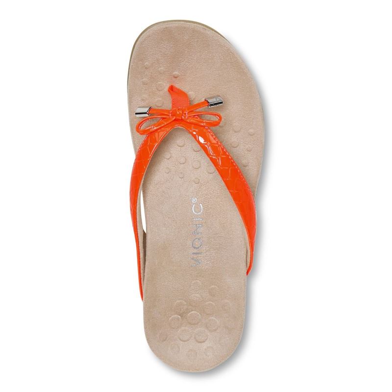 Vionic Bella Toe Post Sandal Barna Piros | crVJGLeT