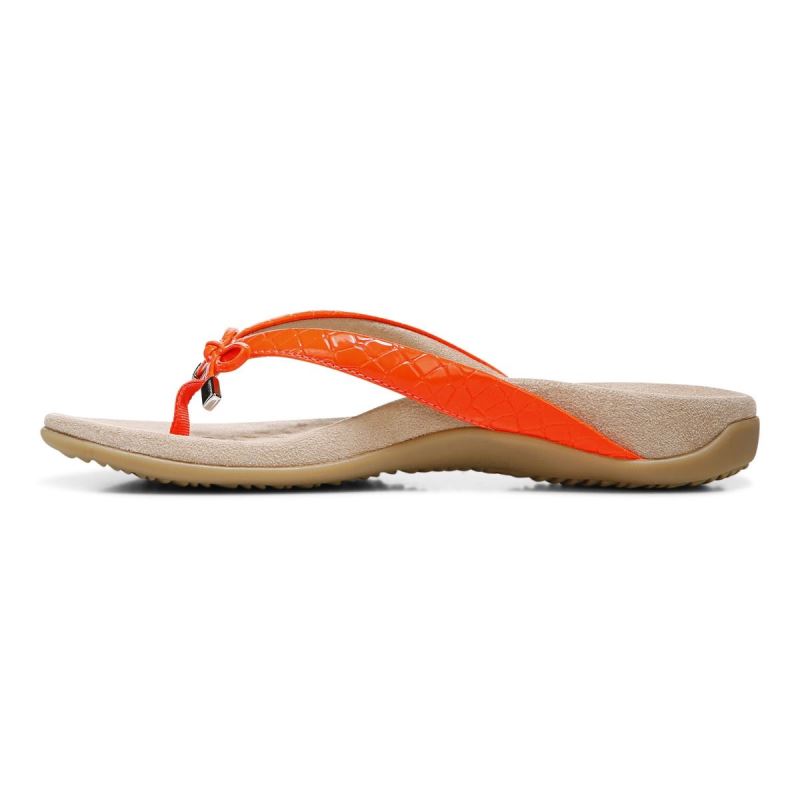 Vionic Bella Toe Post Sandal Barna Piros | crVJGLeT