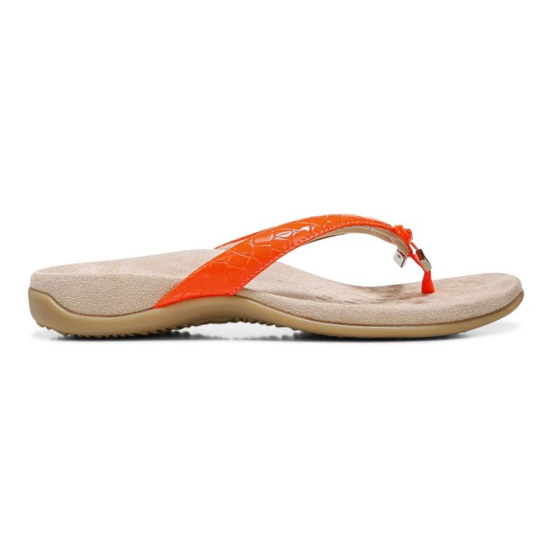 Vionic Bella Toe Post Sandal Barna Piros | crVJGLeT