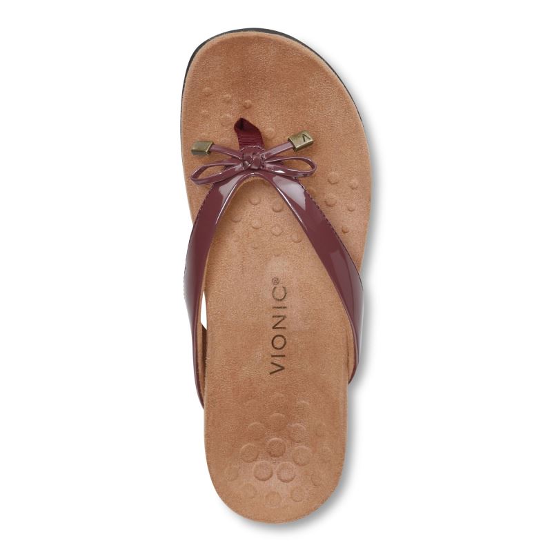 Vionic Bella Toe Post Sandal Bordó | igTcNK8v