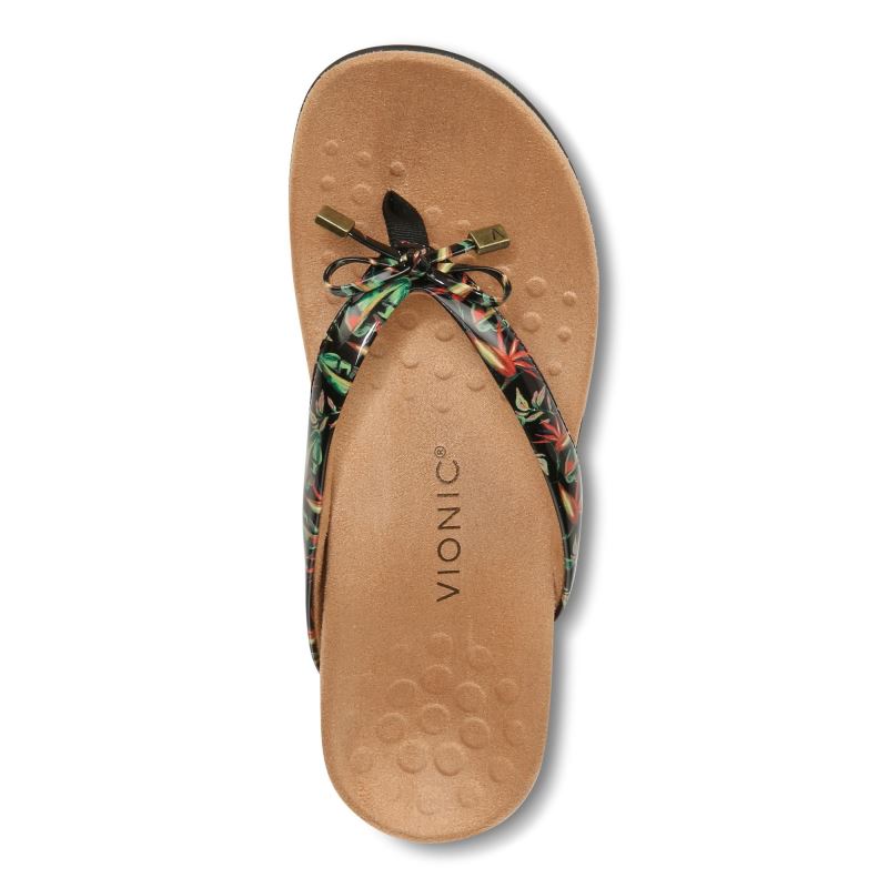 Vionic Bella Toe Post Sandal Fekete | hTjluE4m