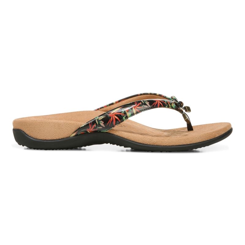 Vionic Bella Toe Post Sandal Fekete | hTjluE4m