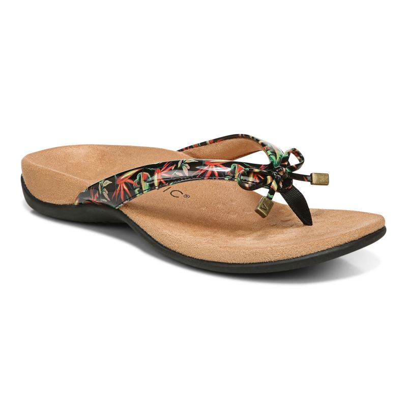 Vionic Bella Toe Post Sandal Fekete | hTjluE4m