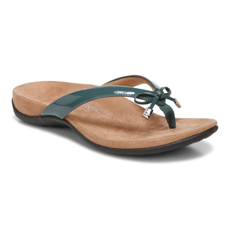 Vionic Bella Toe Post Sandal Zöld | fes3jcm5