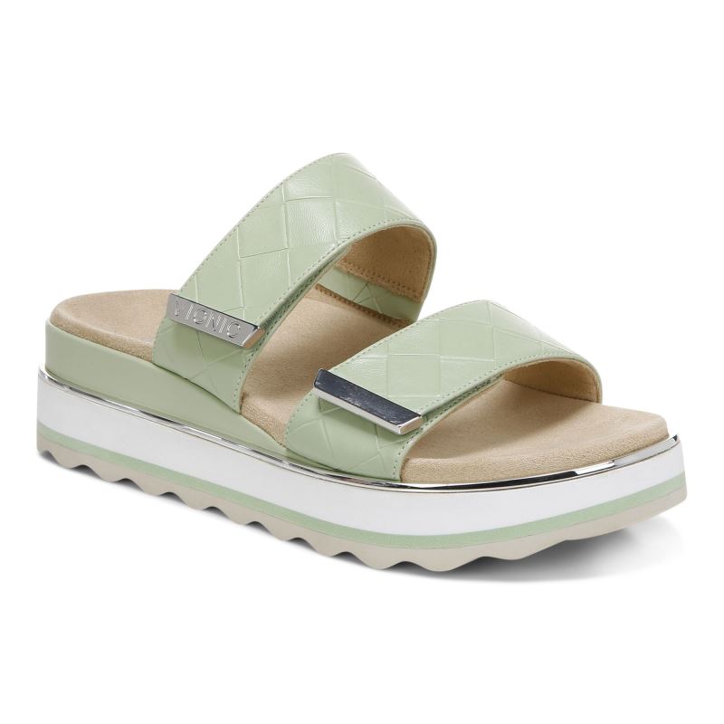 Vionic Brandie Woven Pántos Sandal Zöld | D0Y0yzev