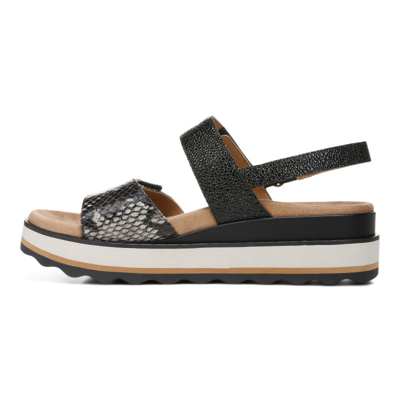 Vionic Brielle Flatform Sandal Fekete | aNDKBI5h