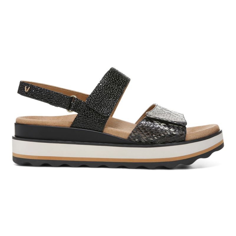 Vionic Brielle Flatform Sandal Fekete | aNDKBI5h