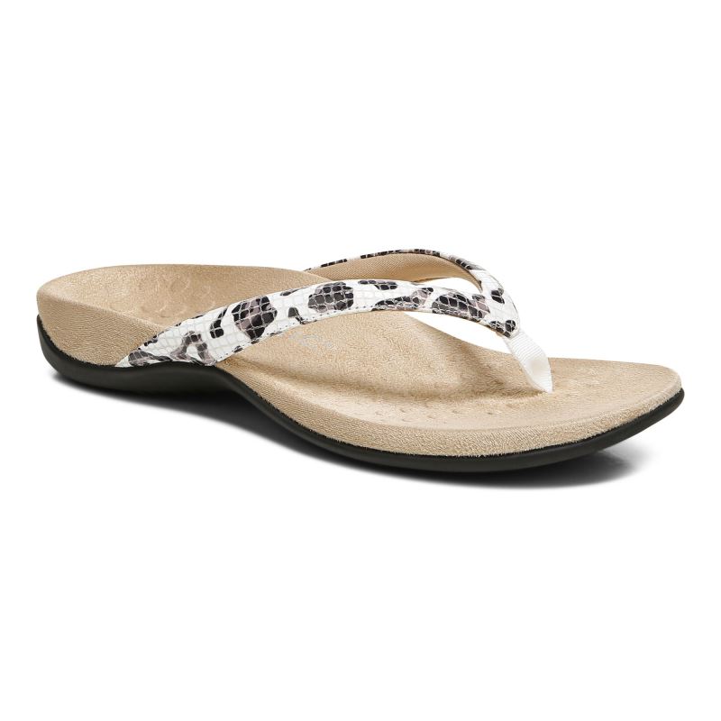 Vionic Dillon Toe Post Sandal Fehér Leopárd | sE0yeSzZ