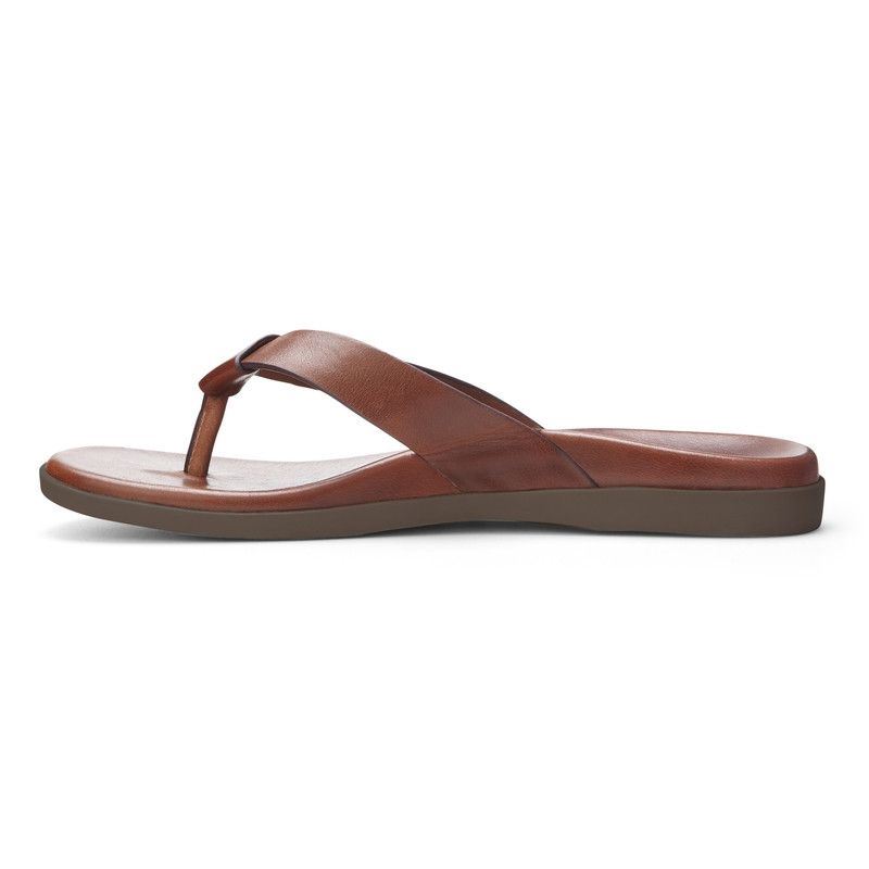 Vionic Elijah Toe Post Sandal Barna | uUQu4moe