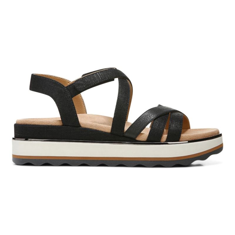 Vionic Kellyn Flatform Sandal Fekete | 7awweIFC