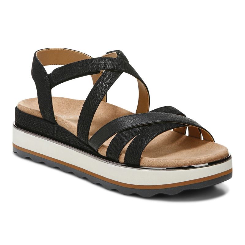 Vionic Kellyn Flatform Sandal Fekete | 7awweIFC