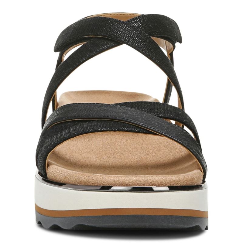 Vionic Kellyn Flatform Sandal Fekete | wyc15D1l