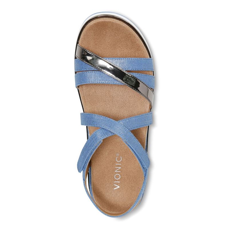 Vionic Kellyn Flatform Sandal Kék | 4kFdqQ8f