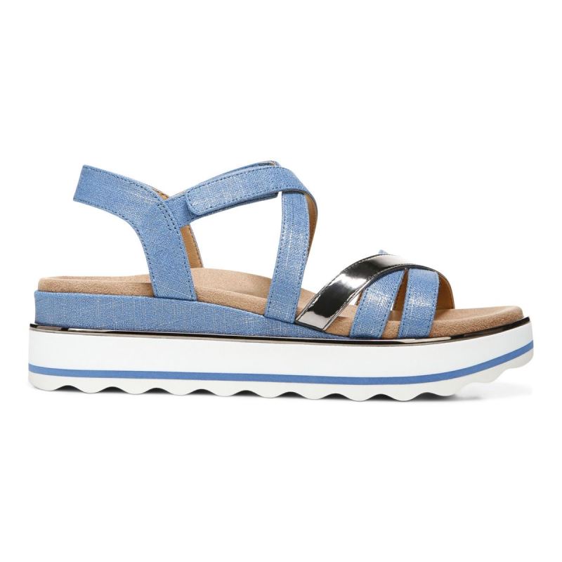 Vionic Kellyn Flatform Sandal Kék | 4kFdqQ8f