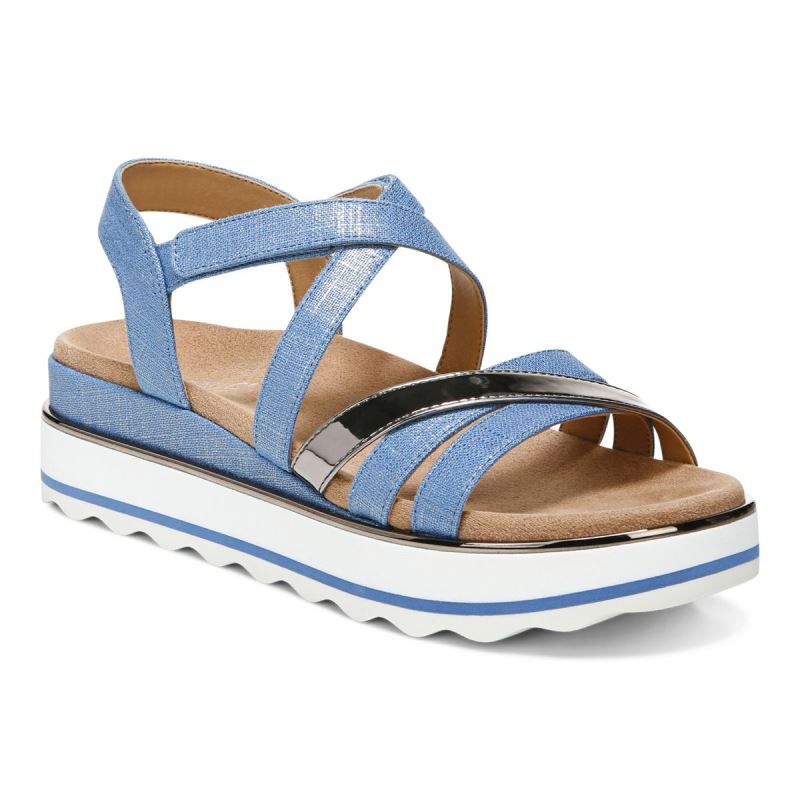 Vionic Kellyn Flatform Sandal Kék | 4kFdqQ8f