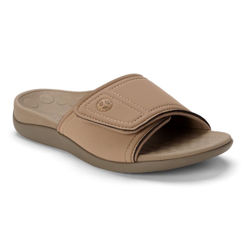 Vionic Kiwi Papucs Sandal Barna Khaki | 19pzDTXu