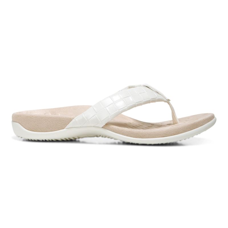 Vionic Layne Toe Post Sandal Krém | V5Jv6VD8