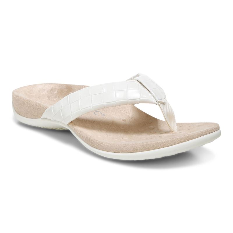 Vionic Layne Toe Post Sandal Krém | V5Jv6VD8