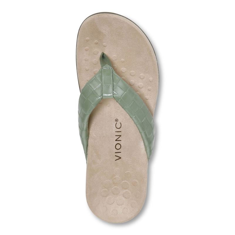 Vionic Layne Toe Post Sandal Olivazöld | WgFFlH8R