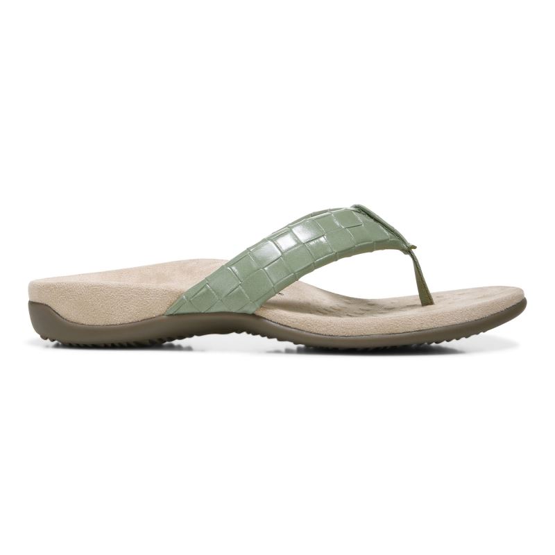 Vionic Layne Toe Post Sandal Olivazöld | WgFFlH8R