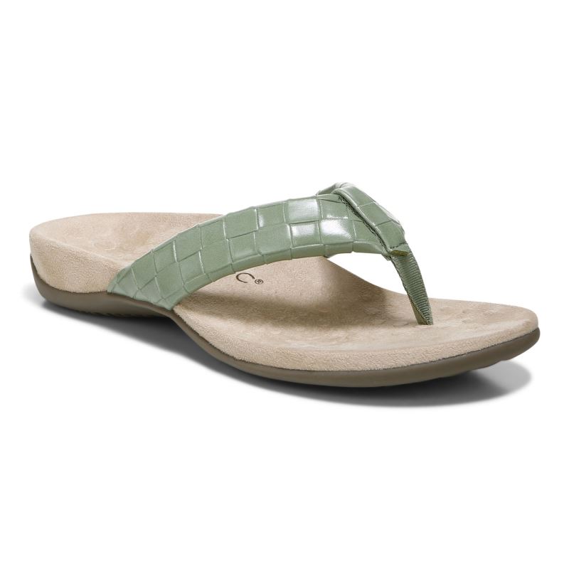 Vionic Layne Toe Post Sandal Olivazöld | WgFFlH8R