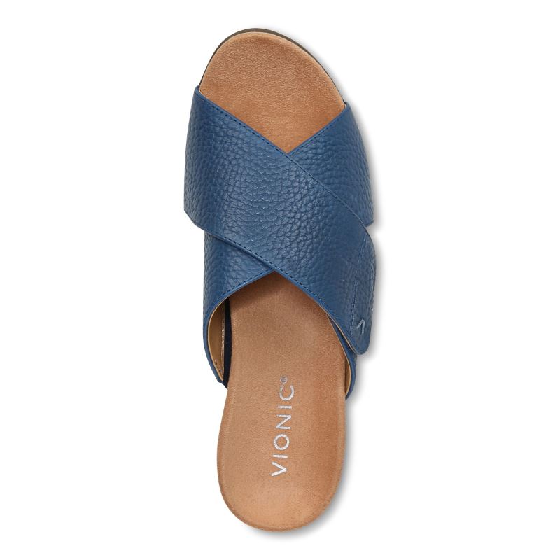 Vionic Leticia Éktalpú Sandal Sötétkék | YC64YjsO