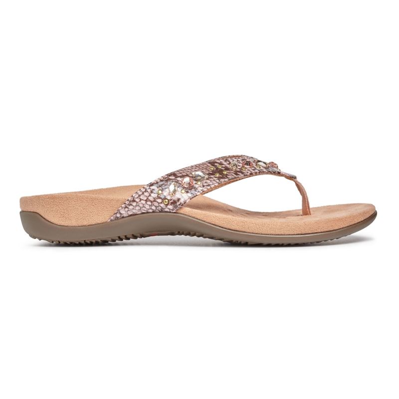 Vionic Lucia Toe Post Sandal Barna Kígyóbőr | ljVLOqNF