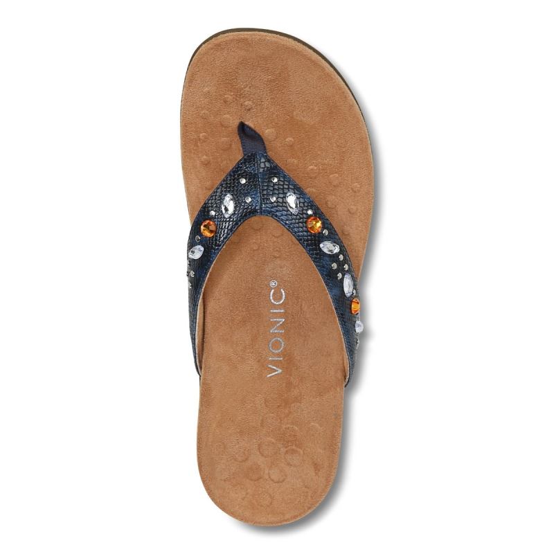 Vionic Lucia Toe Post Sandal Sötétkék | EBQjQrjc