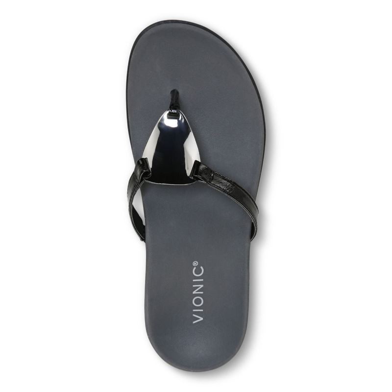 Vionic Raysa Toe Post Sandal Fekete | IF6Yhcoq