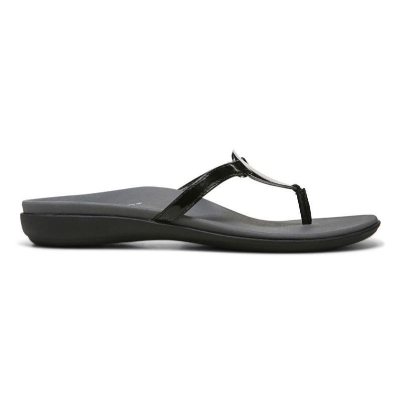 Vionic Raysa Toe Post Sandal Fekete | IF6Yhcoq