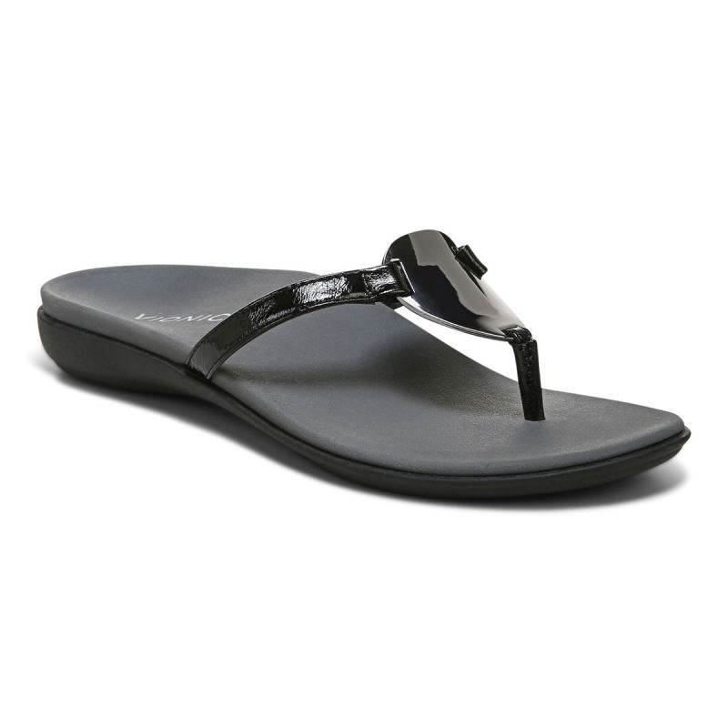 Vionic Raysa Toe Post Sandal Fekete | IF6Yhcoq