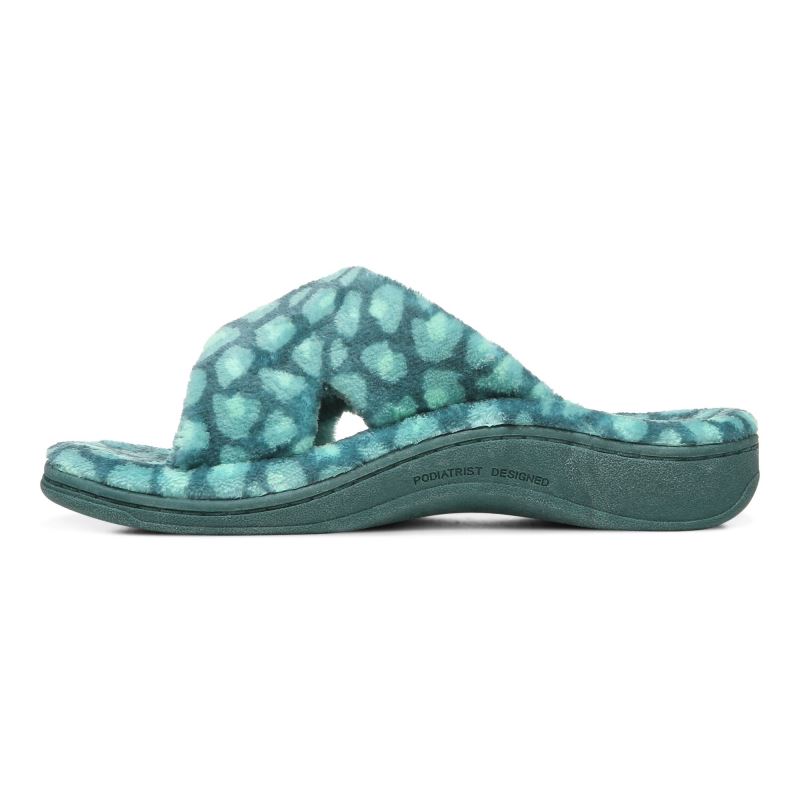 Vionic Relax Slippers Zöld Leopárd | wHU9UPsg