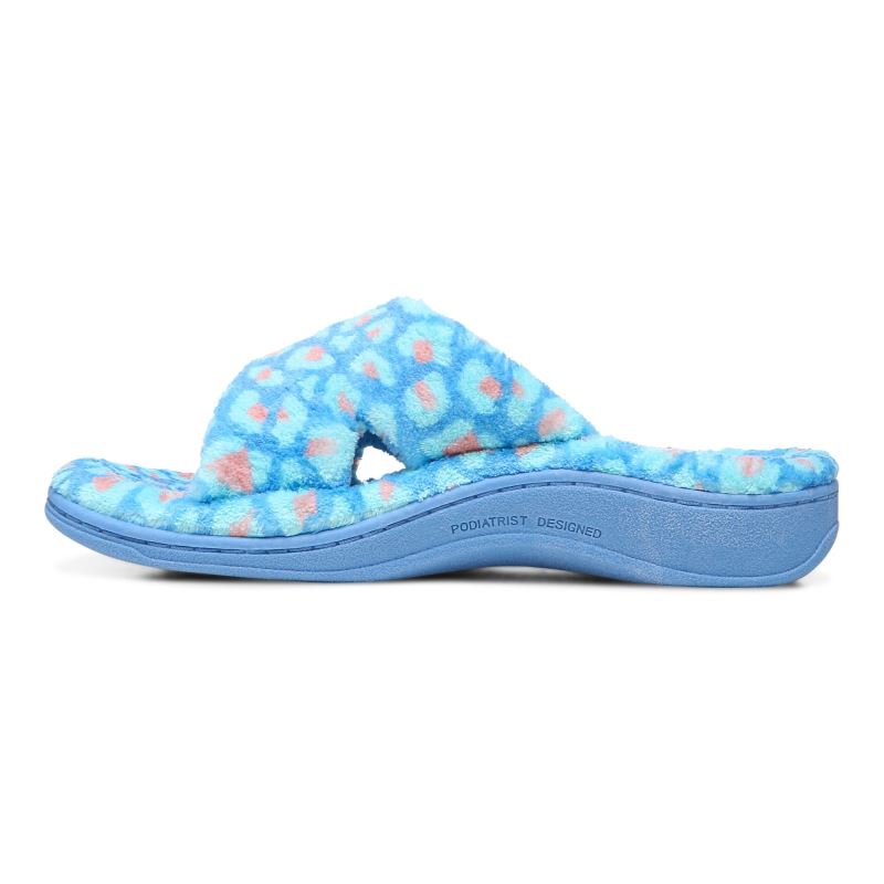 Vionic Relax Slippers Égszínkék Leopárd | 4BnxRuC0