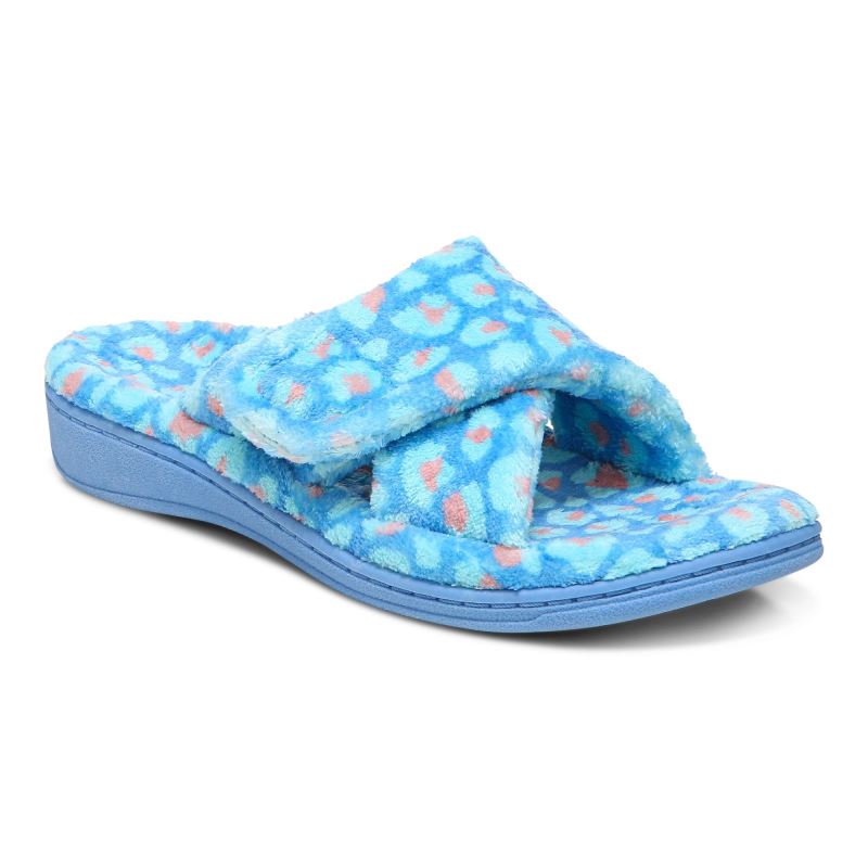 Vionic Relax Slippers Égszínkék Leopárd | 4BnxRuC0