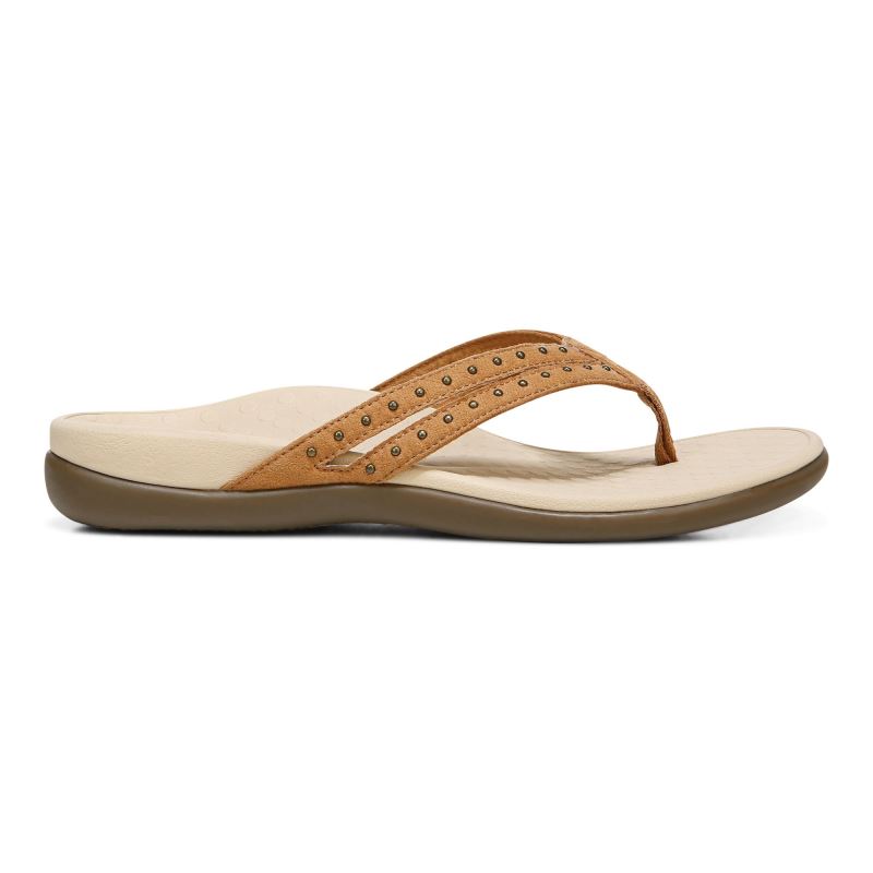 Vionic Tasha Toe Post Sandal Barna | pQbsLDYG