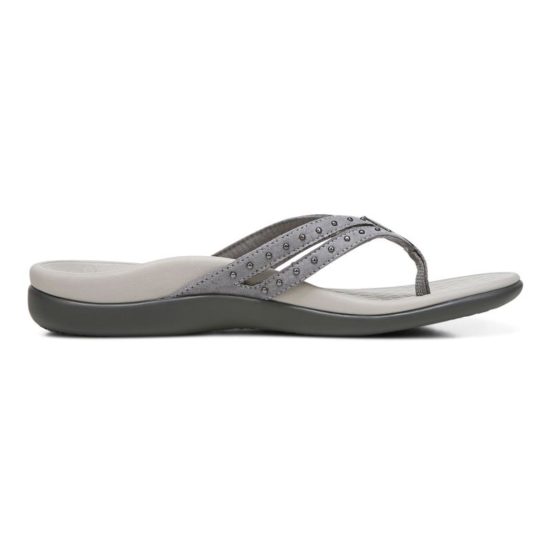 Vionic Tasha Toe Post Sandal Szürke | 0apqmIcX