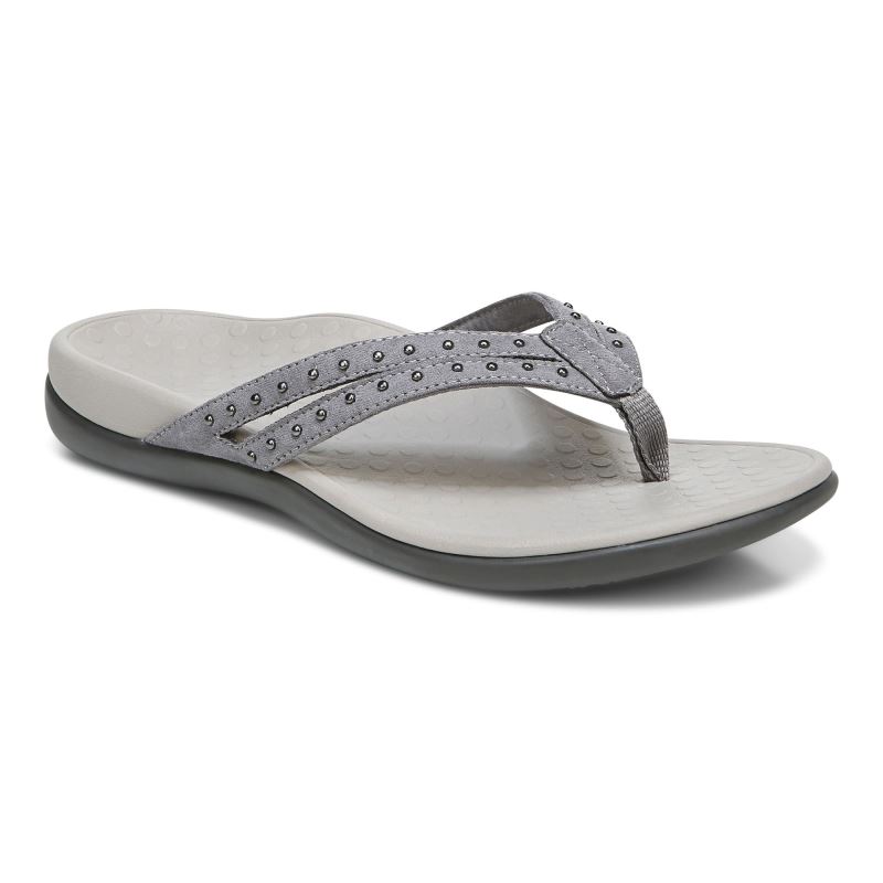 Vionic Tasha Toe Post Sandal Szürke | 0apqmIcX