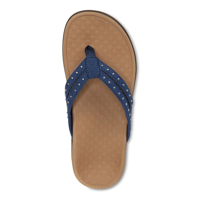 Vionic Tasha Toe Post Sandal Sötétkék | evIELKzY