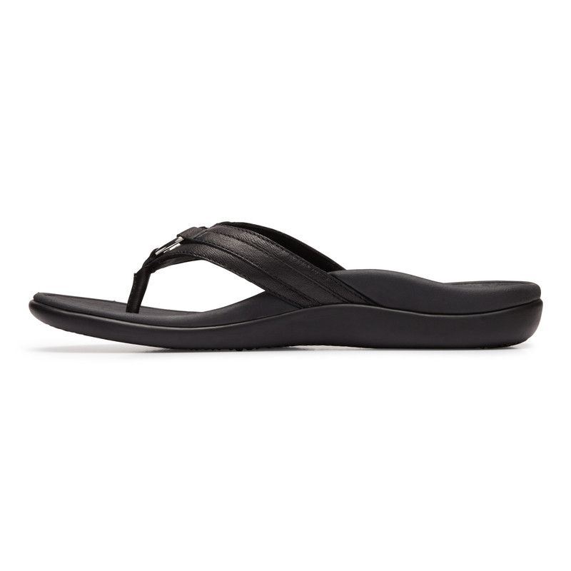 Vionic Tide Aloe Toe Post Sandal Fekete | JdL1jAUD