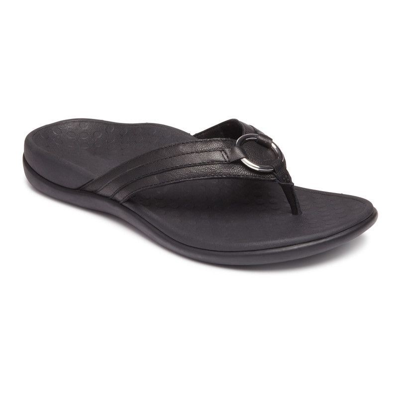 Vionic Tide Aloe Toe Post Sandal Fekete | JdL1jAUD