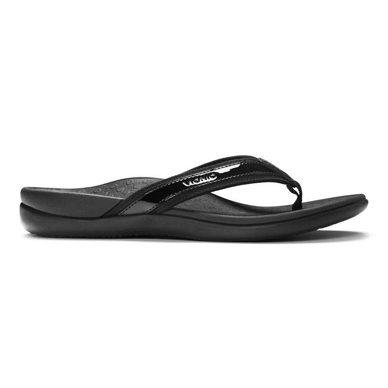 Vionic Tide II Toe Post Sandal Fekete | XHj07EhL