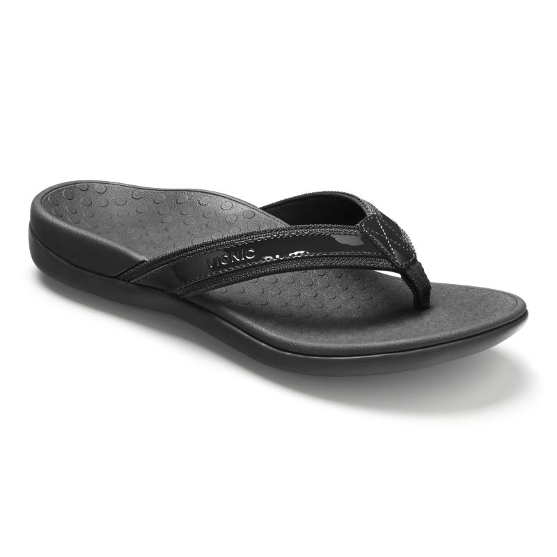 Vionic Tide II Toe Post Sandal Fekete | XHj07EhL