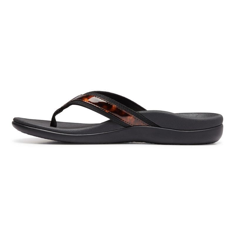 Vionic Tide II Toe Post Sandal Fekete | j2uNvUjL