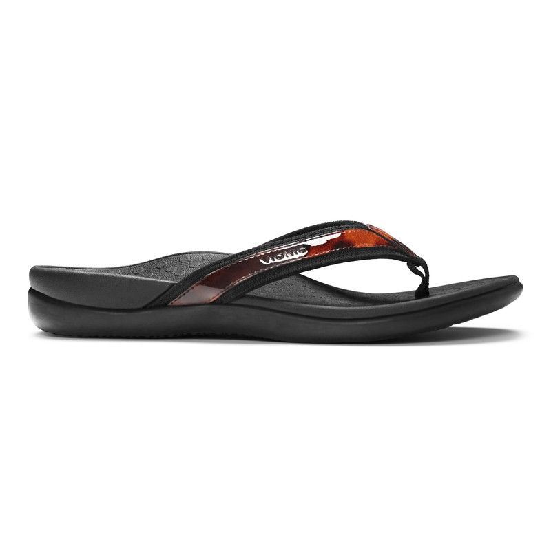 Vionic Tide II Toe Post Sandal Fekete | j2uNvUjL