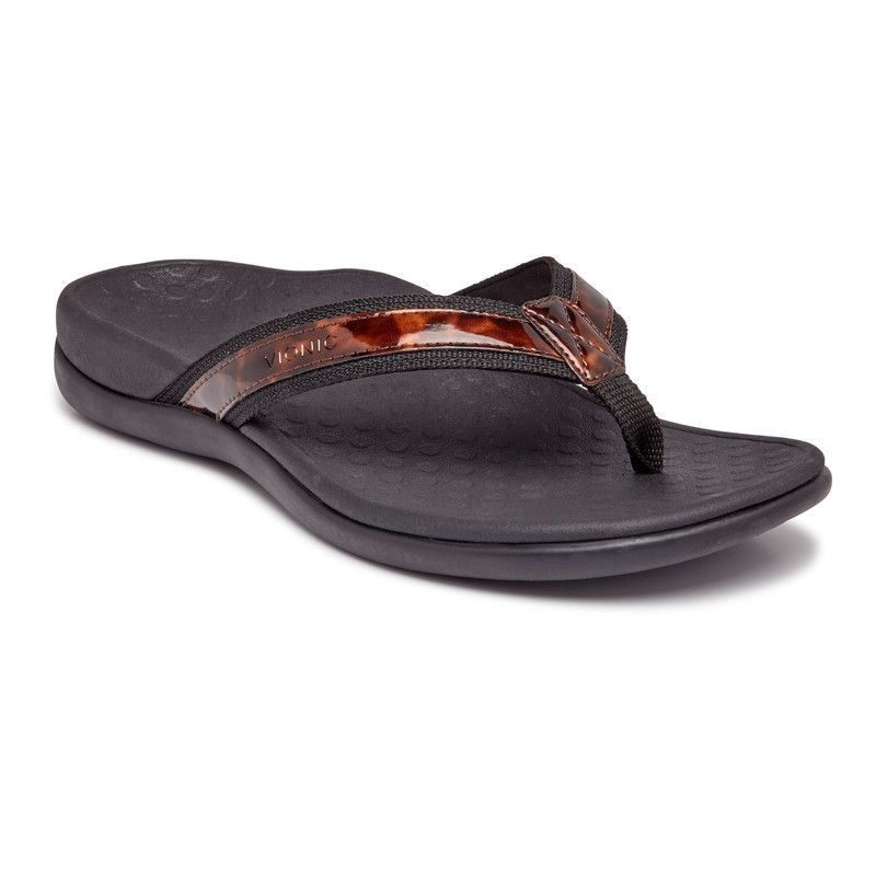 Vionic Tide II Toe Post Sandal Fekete | j2uNvUjL