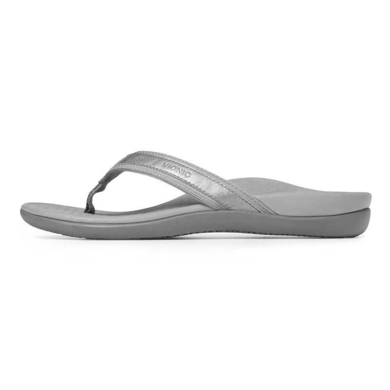 Vionic Tide II Toe Post Sandal Metal | IjFCfGgo