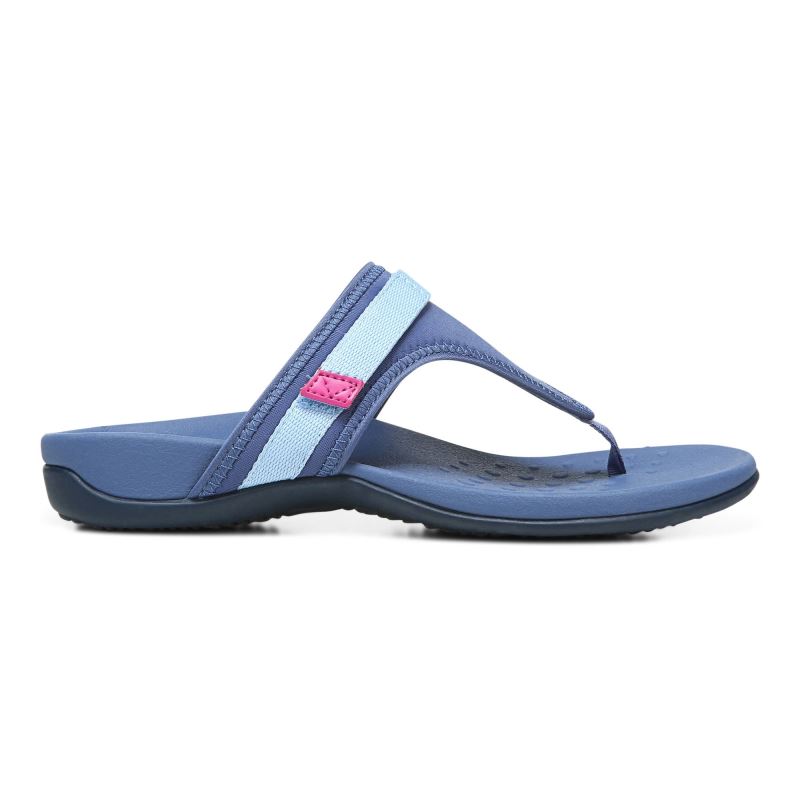 Vionic Tiffany Toe Post Sandal Sötétkék | PBamFbQu