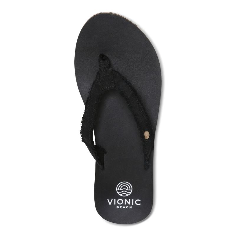 Vionic Unwind Toe Post Sandal Fekete | qD4u92zb