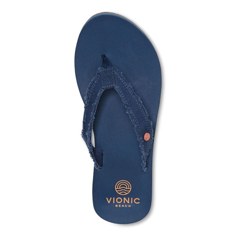 Vionic Unwind Toe Post Sandal Sötétkék | BhQwz1HN