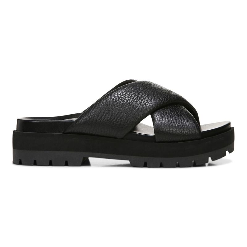 Vionic Vesta Flatform Lug Sandal Fekete | XqXQcBFr